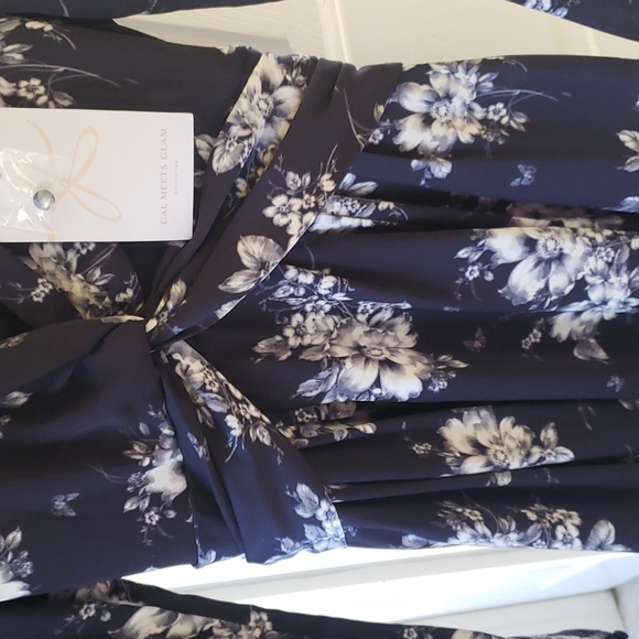 Gal Meets Glam Vienna Floral Midi Tie Dress size 0 NWT - Picture 7 of 12